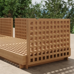 9-Pieces Versatile Whole Teak Luxury Modular L-Shaped Outdoor Patio Sectional Sofa Set in Beige with Coffee Table and Cushions - thumbnail 8