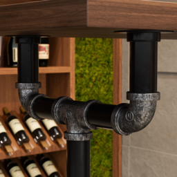 "51"" Industrial Rectangular Bar Table Natural Industrial Pub Table" - thumbnail 7