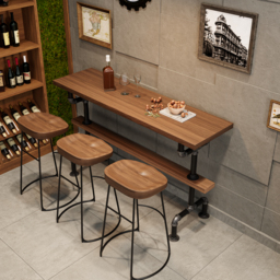 "51"" Industrial Rectangular Bar Table Natural Industrial Pub Table" - thumbnail 3