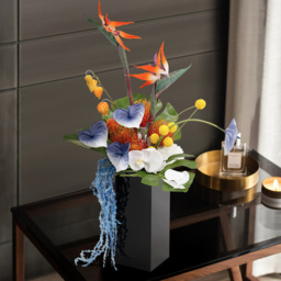 Modern Iris Artificial Flowers Arrangement in Vase Black Acrylic Vase Fake Flower Decor - thumbnail 7