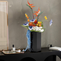 Modern Iris Artificial Flowers Arrangement in Vase Black Acrylic Vase Fake Flower Decor - thumbnail 6