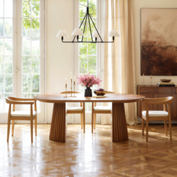 1200mm–2000mm Solid Wood Extendable Dining Table with 6 Chairs - thumbnail 4