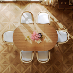 1200mm–2000mm Solid Wood Extendable Dining Table with 6 Chairs - thumbnail 5