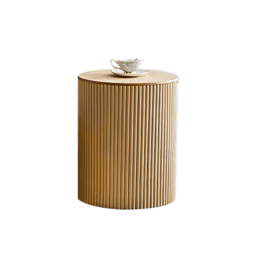 "16"" Japandi Round Wood Coffee Table with Storage in Natural" - thumbnail 7