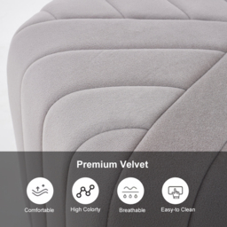 "18.5"" Wide Velvet Pouf Ottoman Hexagonal Ottoman in Gray" - thumbnail 8
