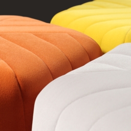 "18.5"" Wide Velvet Pouf Ottoman Hexagonal Ottoman in Gray" - thumbnail 4