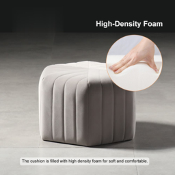 "18.5"" Wide Velvet Pouf Ottoman Hexagonal Ottoman in Gray" - thumbnail 6