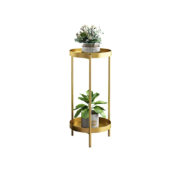 Round Metal Plant Stand 2-Tiered Gold Plant Pot Stand for Indoor in Large - thumbnail 8