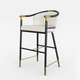 Modern Counter Stools with Velvet Upholstery Beige Bar Stools - thumbnail 9