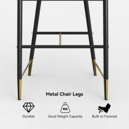 Modern Counter Stools with Velvet Upholstery Beige Bar Stools - thumbnail 8