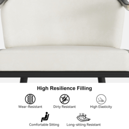Modern Counter Stools with Velvet Upholstery Beige Bar Stools - thumbnail 6