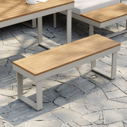 4 PCS Modular Outdoor  Acacia Sectional Sofa Set with Cushion and Side Table, 4 PCS Versatile L-Shaped Modular Sectional Sofa Set for Patio&Yard - thumbnail 8