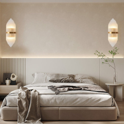 Striaged Gold Glass Wall Sconce Metal Vanity Wall Light for Bathroom - thumbnail 2