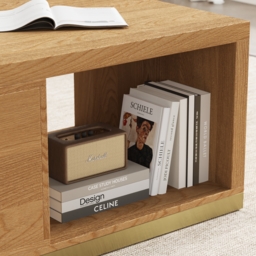 Mordel Extendable Up to 180 cm Rectangle Natural Coffee Table with 2 Drawers - thumbnail 6