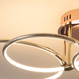 Gold Semi Flush Mount Ceiling Light Circle Acrylic Chandelier 6-Light - thumbnail 4