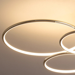 Gold Semi Flush Mount Ceiling Light Circle Acrylic Chandelier 6-Light - thumbnail 3