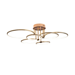 Gold Semi Flush Mount Ceiling Light Circle Acrylic Chandelier 6-Light - thumbnail 6