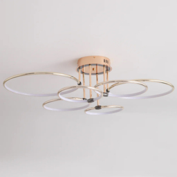 Gold Semi Flush Mount Ceiling Light Circle Acrylic Chandelier 6-Light - thumbnail 5
