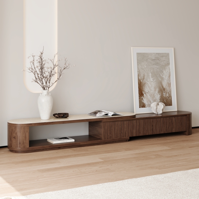 Velar 180 - 290 cm Extendable Sintered Stone Top TV Stand with 3 Drawers - image 1
