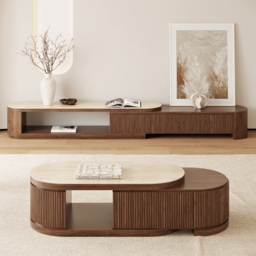Velar 180 - 290 cm Extendable Sintered Stone Top TV Stand with 3 Drawers - thumbnail 4