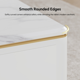 Modern 130 cm White Marble Coffee Table with 4 Drawers - thumbnail 6
