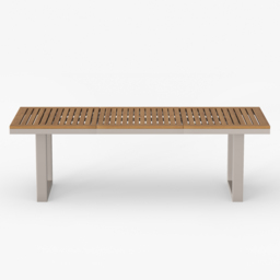 Tevara Rectangle Teak Wood & Aluminium Garden Patio Dining Table Modern Yard & Patio Furniture for 6 - 8 Person - thumbnail 9