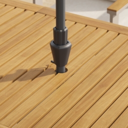 Tevara Rectangle Teak Wood & Aluminium Garden Patio Dining Table Modern Yard & Patio Furniture for 6 - 8 Person - thumbnail 7