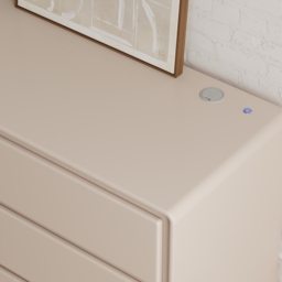 "Haloa Modern 47"" 6-Drawer Matte Warm White Dresser with Light and Charging Station" - thumbnail 8