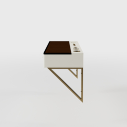 Glass Modern Floating Dressing Table with Tempered Top & Drawers Wall Mounted Beauty Station - thumbnail 9