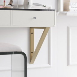 Glass Modern Floating Dressing Table with Tempered Top & Drawers Wall Mounted Beauty Station - thumbnail 6