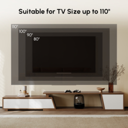 Fero Minimalist Walnut & White Rectangle Reversible Extendable TV Stand with 3 Drawers Up to 280 cm - thumbnail 6