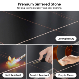 180 cm Modern White Sintered Stone Electric Fireplace TV Stand with Remote Control Temperature Adjustable - thumbnail 7