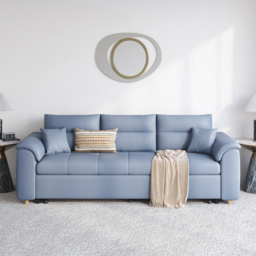 188 cm Full 2-Seater Faux Leather Pull-out Sleeper Sofa with Storage and Side Pockets - thumbnail 4
