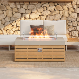 "Tevara 47"" 5-Piece Modular Teak Outdoor Sofa Set with Smokeless Fire Pit for 6 Person" - thumbnail 5