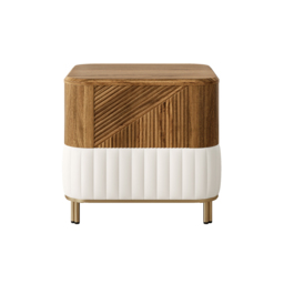 Wovent Mid-Century Square Modern Walnut Wood Narrow Side Table with Storage Nightstand - thumbnail 8