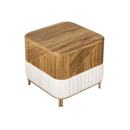 Wovent Mid-Century Square Modern Walnut Wood Narrow Side Table with Storage Nightstand - thumbnail 7