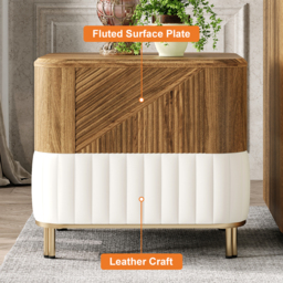 Wovent Mid-Century Square Modern Walnut Wood Narrow Side Table with Storage Nightstand - thumbnail 9