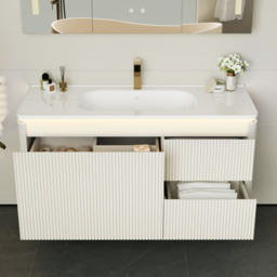 Bathroom Vanity Set 1200mm Modern Warm White LED Floating Bathroom Vanity with Sink - thumbnail 8