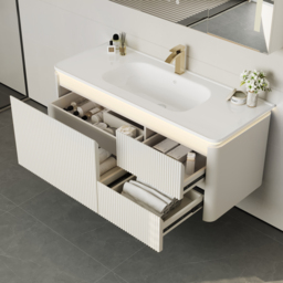 Bathroom Vanity Set 1200mm Modern Warm White LED Floating Bathroom Vanity with Sink - thumbnail 4