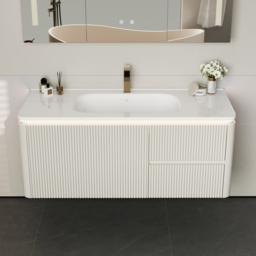 Bathroom Vanity Set 1200mm Modern Warm White LED Floating Bathroom Vanity with Sink