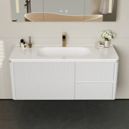 Bathroom Vanity Set 1200mm Modern Warm White LED Floating Bathroom Vanity with Sink - thumbnail 9