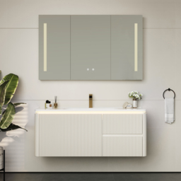 Bathroom Vanity Set 1200mm Modern Warm White LED Floating Bathroom Vanity with Sink - thumbnail 2