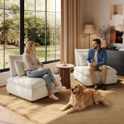 3-Piece Oatmeal Chenille Modular Sectional Sofa with Hidden Storage & Removable Backrest - thumbnail 4