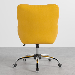 Modern Office Chair Upholstered Cotton & Linen Swivel Task Chair Height Adjustable - thumbnail 6