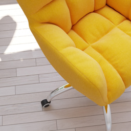 Modern Office Chair Upholstered Cotton & Linen Swivel Task Chair Height Adjustable - thumbnail 7