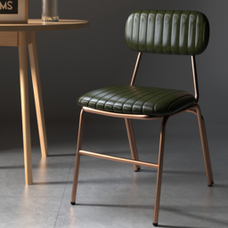 Faux Leather Dining Chairs with Upholstered & Metal Frame Modern Green Dining Room Chairs 8-Pieces - thumbnail 1