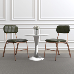 Faux Leather Dining Chairs with Upholstered & Metal Frame Modern Green Dining Room Chairs 8-Pieces - thumbnail 2
