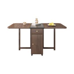 Ultic 5-Piece Modern 150 cm Rectangle Dining Table Set Ash Wood Foldable Walnut - thumbnail 8