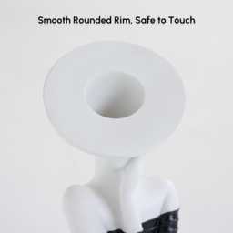 Sculptural Decorative Flower Arrangement, Resin Art Vase with 5-Head Artificial Roses - thumbnail 7