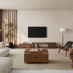 Fero Walnut Extendable TV Stand with 3 Drawers(180 - 280 cm) - thumbnail 6